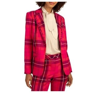 NWT Trina Turk Planet Blazer Sz 6 Plaid Career Business Party Statement Jacket
